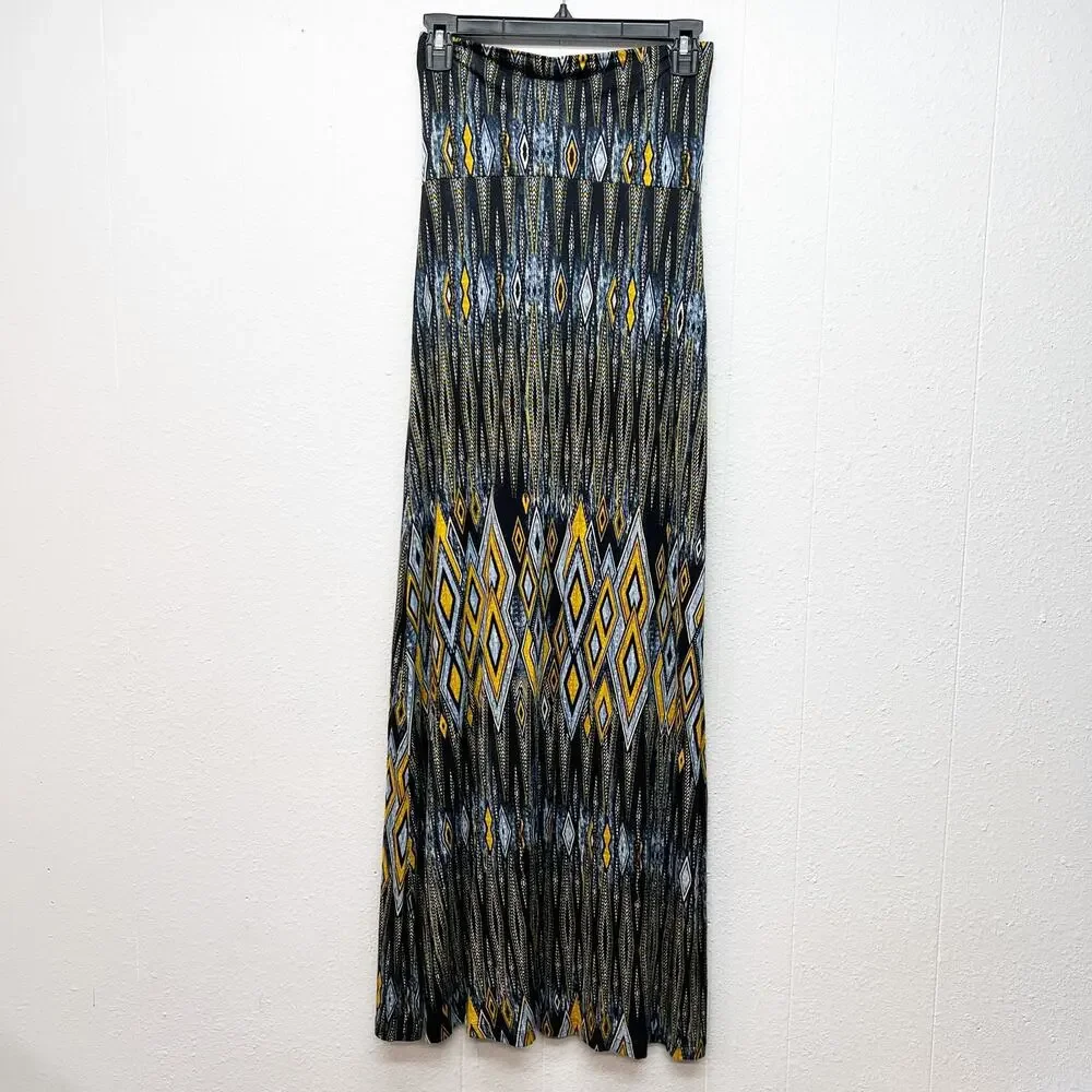Dna Couture Maxi Skirt Womens Medium Dark Forest Boho Tribal Hippie Party Event